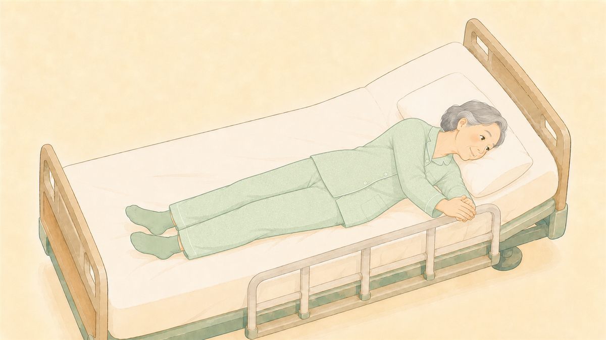 高齢者の寝返り 向きたい方へ腕を伸ばす